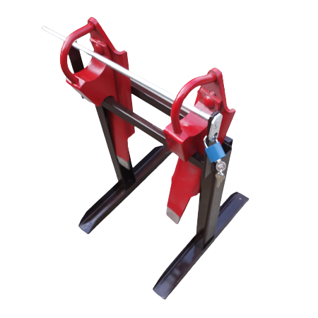 Stojak na płozy hamulcowe z zabezpieczeniem 12 sztuk