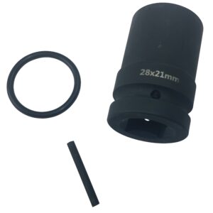 Klucz nasadka udarowa do wkrętów kolejowych Master 35, 1″ komplet (bolec+oring)
